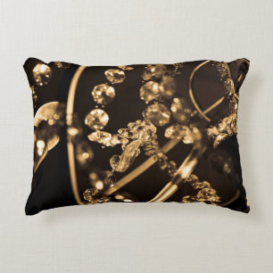Sepia Crystal Chandelier Accent Pillow