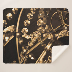 Sepia Crystal Chandelier  Sherpa Blanket