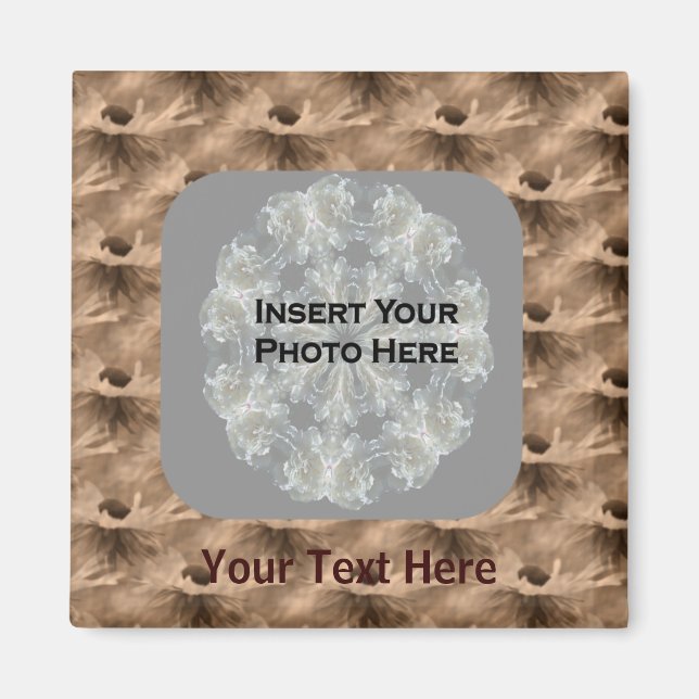 Sepia Daisy Fleurs Magnet photo (Devant)