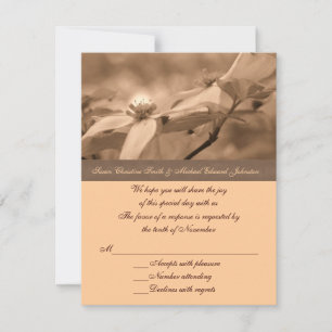Sepia Dogwood Wedding  RSVP Card