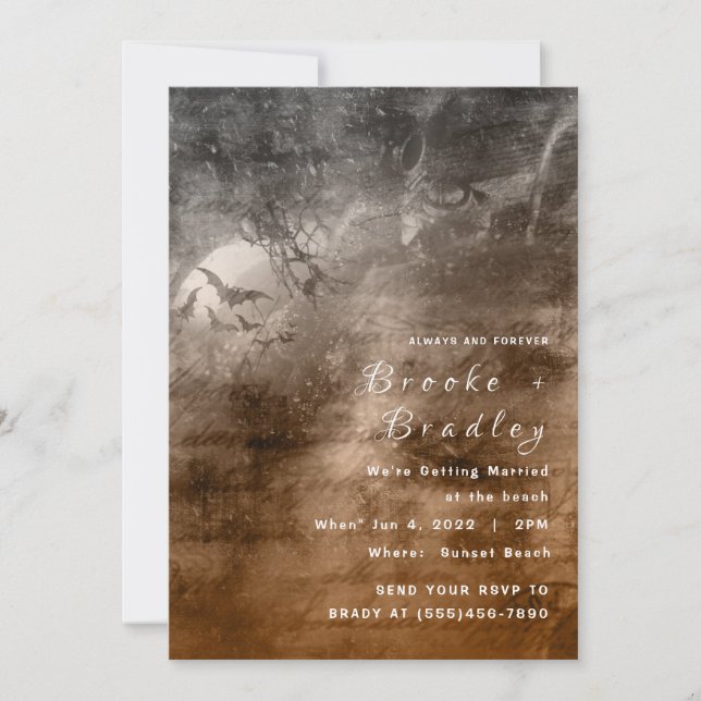 Sepia Dream Forest Wedding Invitation (Front)