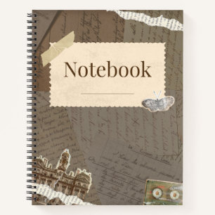 Sepia Dreams Brown Vintage Ephemera Notebook