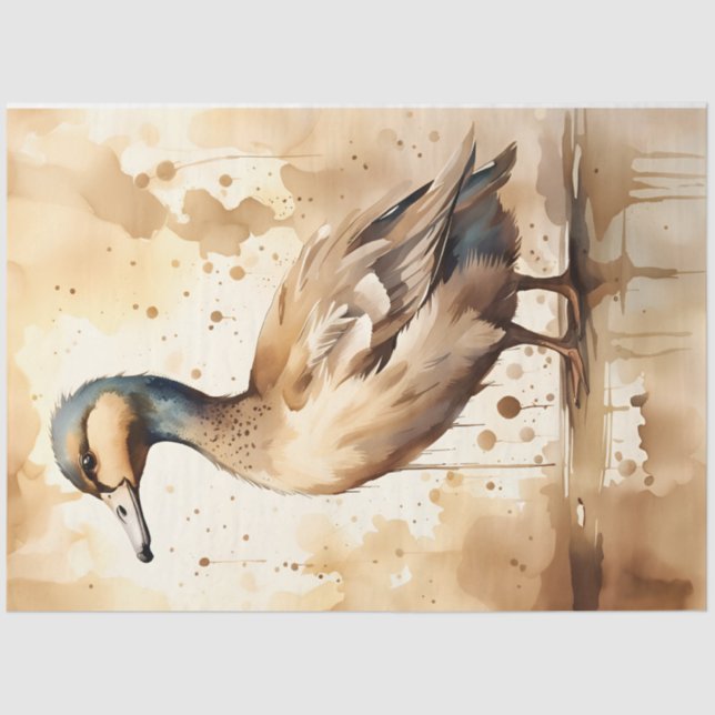 Sepia Duck , Tissue Paper for Decoupage/Crafts (Front)