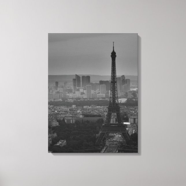 Sepia Eiffel Tower Paris City Panorama Canvas Print (Front)