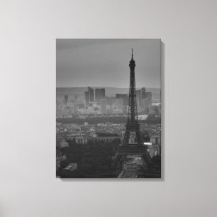 Sepia Eiffel Tower Paris City Panorama Canvas Print