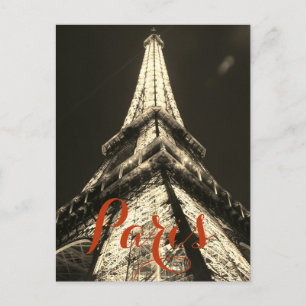 Sepia Eiffel Tower Paris France Stylish Classical Postcard