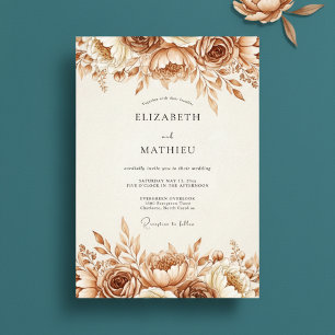 Sepia Ethereal Bloom Wedding Invitation