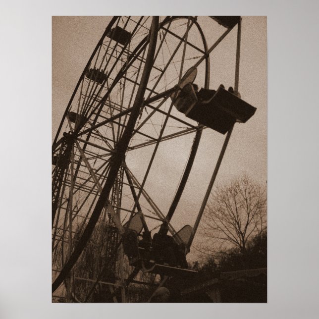 Sepia Ferris Wheel Poster (Front)