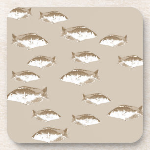 Sepia fish coaster