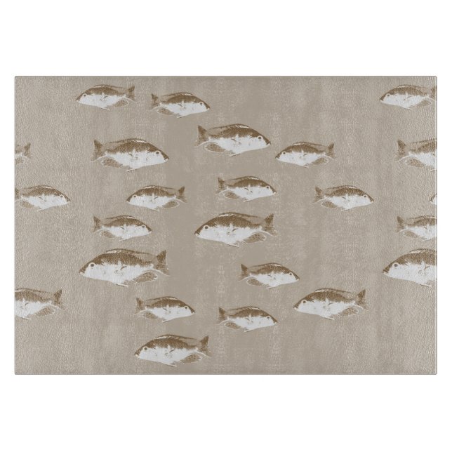 Sepia fish cutting board (Front)