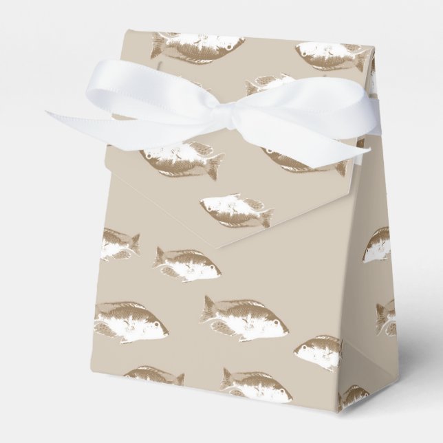 Sepia fish favor box (Front Side)
