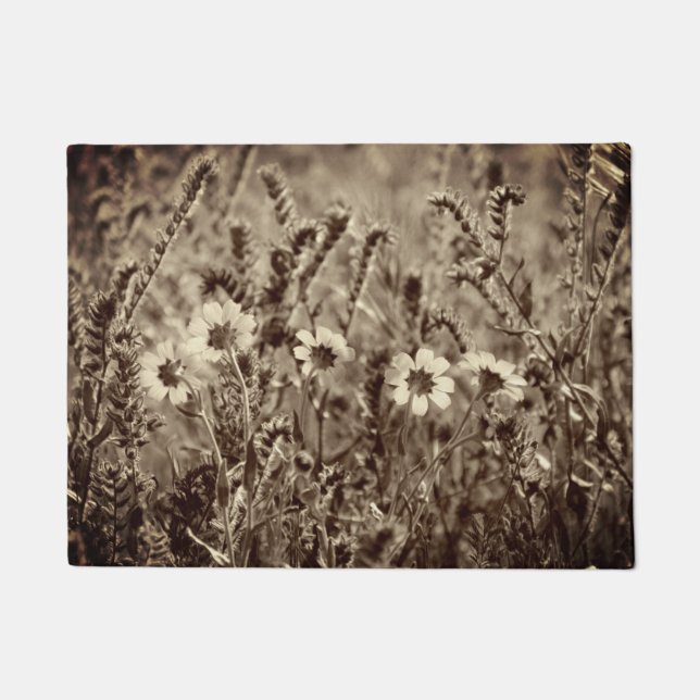Sepia Floral Doormat (Front)