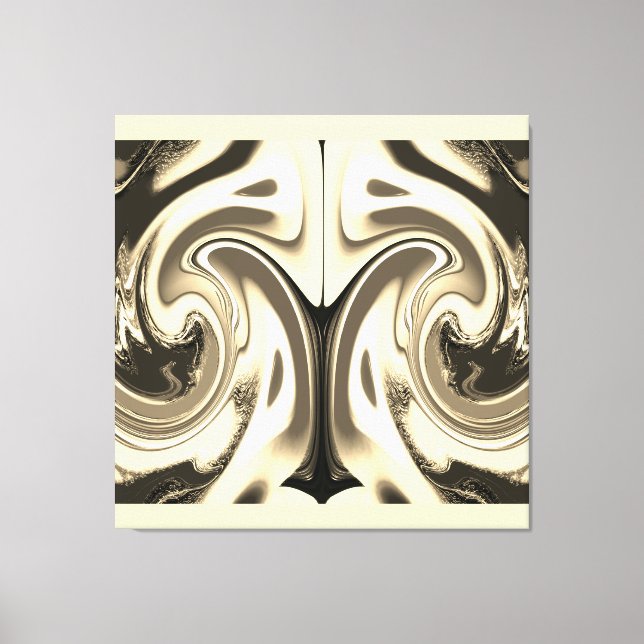 Sepia flow art canvas print (Front)