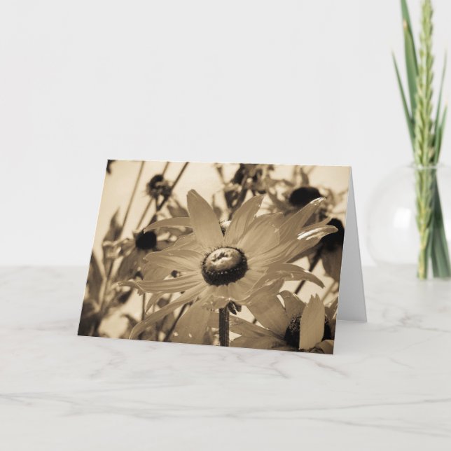 Sepia Flower Card (Front)