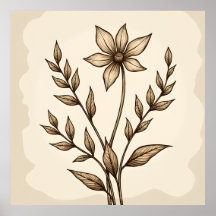 Sepia Flower Doodle
