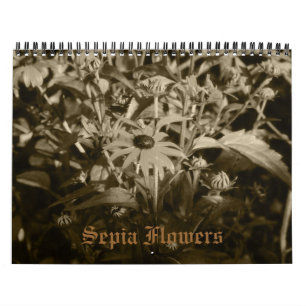 Sepia Flowers Calendar