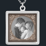 Sepia Frame Silver Plated Necklace<br><div class="desc">add your favourite photo, makes a great gift</div>