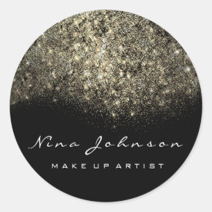 Sepia Gold Black White Makeup Artist Beauty Classic Round Sticker