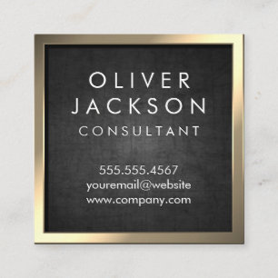 Sepia Gold Border   Texture Background Square Business Card