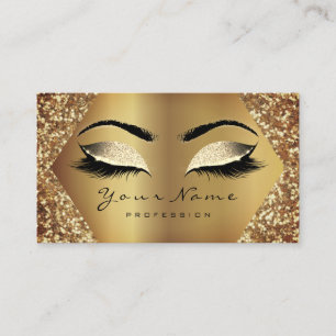Sepia Gold Glitter Makeup Lashes Glitter effect Business Card