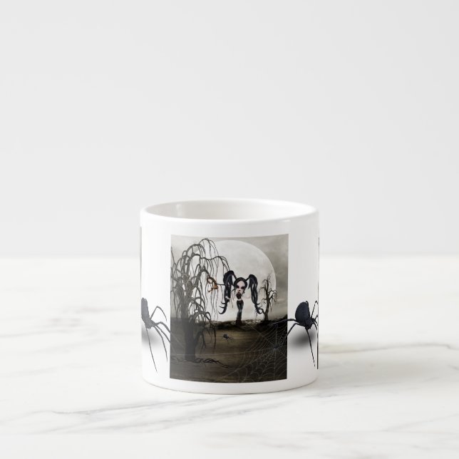 Sepia Goth Girl Espresso Cup (Front)