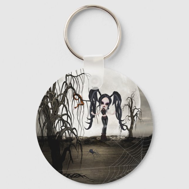Sepia Goth Girl Keychain (Front)