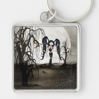 Sepia Goth Girl Keychain