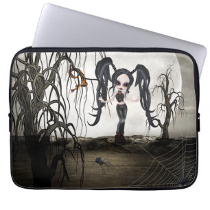 Sepia Goth Girl Laptop Sleeve