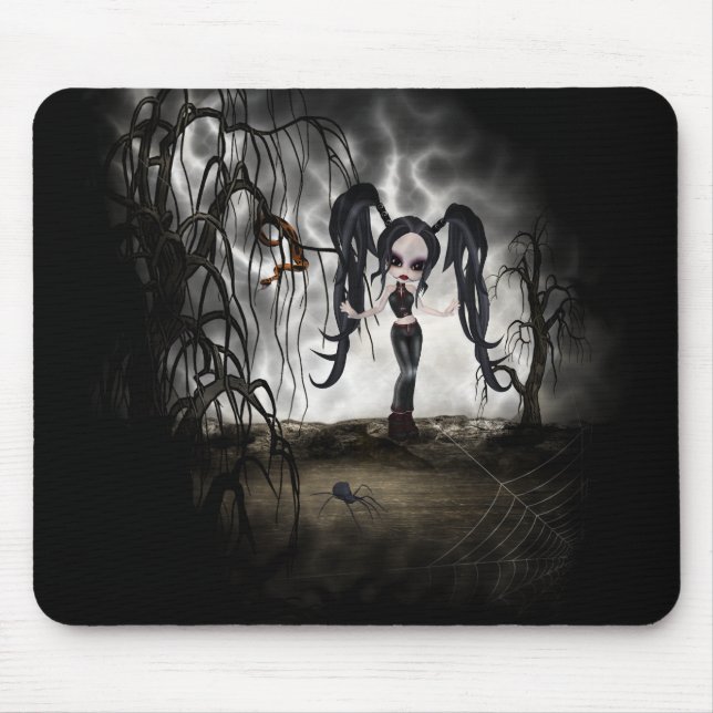 Sepia Goth Girl Vignette Mouse Pad (Front)
