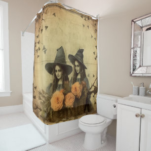 Sepia Gothic Witches Orange Rose Basket
