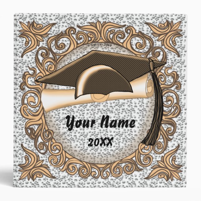Sepia Graduation Cap custom binder (Front)