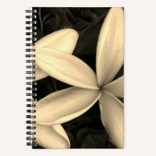 Sepia Hawaiian Flowers Photo Spiral Notebook
