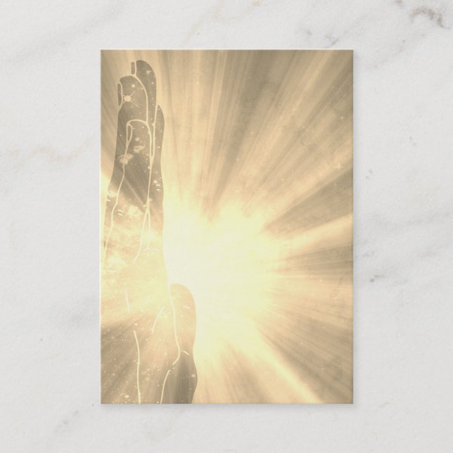 *~* Sepia Healer Rays Healing Hand Light worker Business Card (Front)