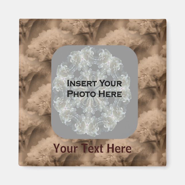 Sepia Hydrangea Fleurs Magnet photo (Devant)