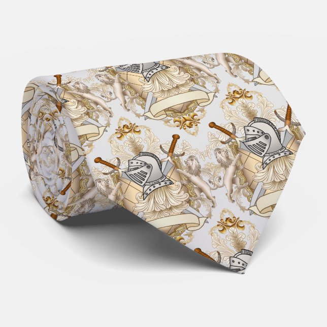 Sepia knight Shield  Tie (Rolled)