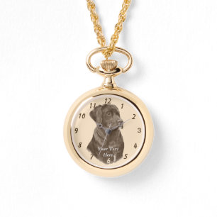 sepia labrador dog portrait realist original art watch