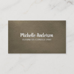 Sepia Leather   Emboss Lettering Business Card