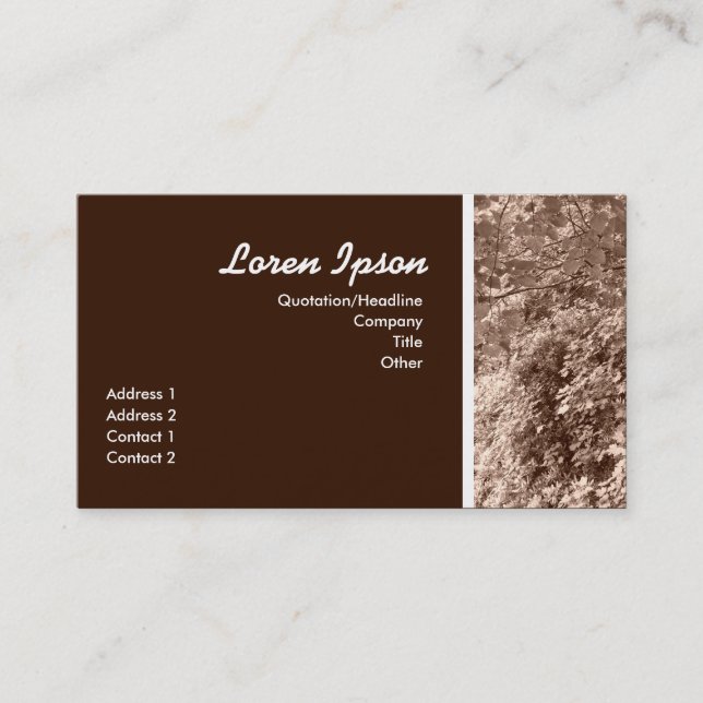 Sepia Leaves II Business Card (Front)