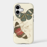 Sepia Leaves with Colourful Butterflies
