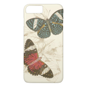 Sepia Leaves with Colourful Butterflies Case-Mate iPhone Case