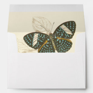 Sepia Leaves with Colourful Butterflies Envelopes