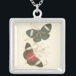Sepia Leaves with Colourful Butterflies Silver Plated Necklace<br><div class="desc">The wings of these colourful butterflies stand out wonderfully against the sepia tones of the hand drawn leaves in this piece. The captivating beauty of this print would look amazing in your home. Buy a copy today!</div>