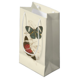 Sepia Leaves with Colourful Butterflies Small Gift Bag