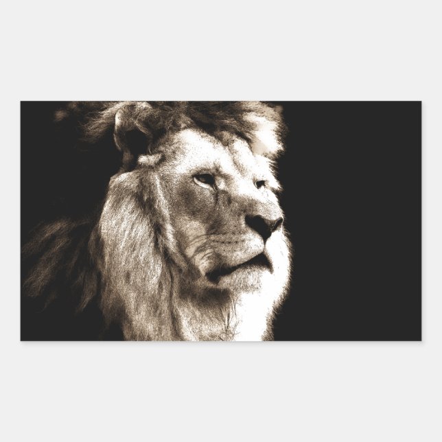 Sepia Lion Sticker (Front)