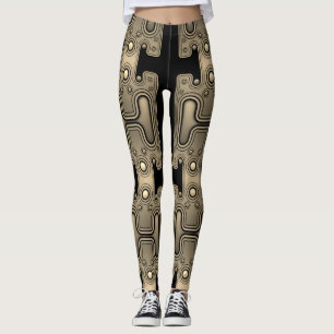 Sepia Mechanical Android Futuristic Robot Leggings