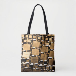 Sepia Mirror Pattern Tote Bag