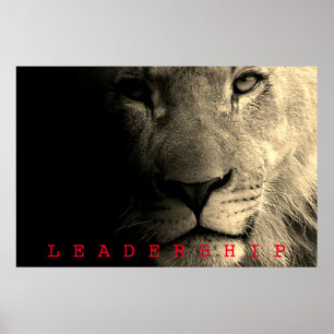 Sepia Motivational Leadership King Lion Poster