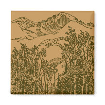 Sepia Mountains and  Forest