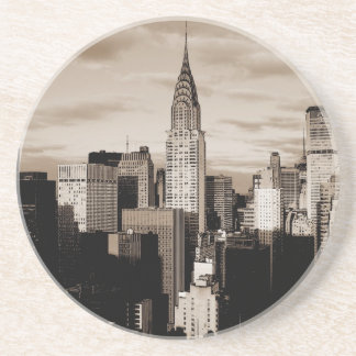 Sepia New York City Ink Sketch Coaster