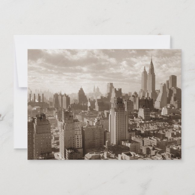 Sepia New York City Invitation (Front)